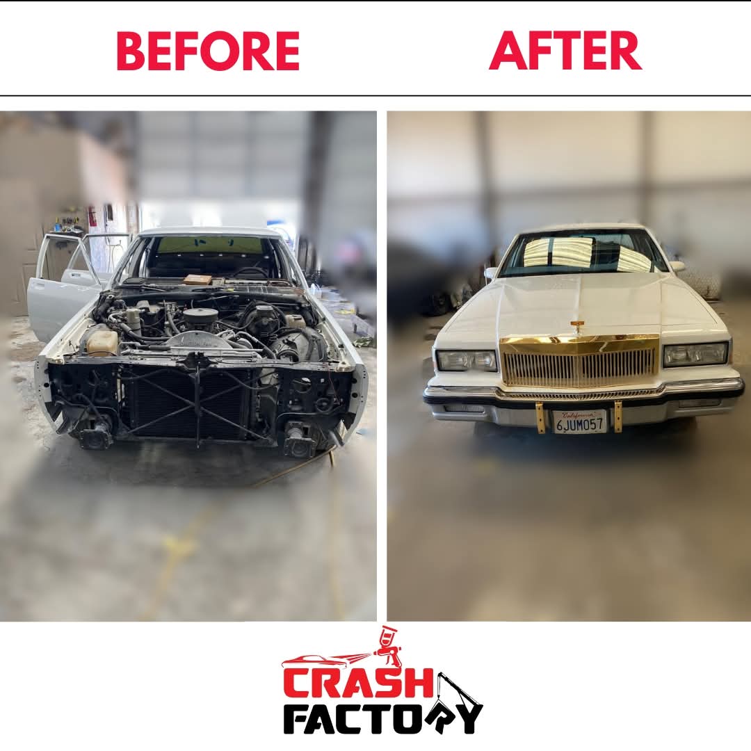 Before and after classic car restoration - The Crash Factory Dallas